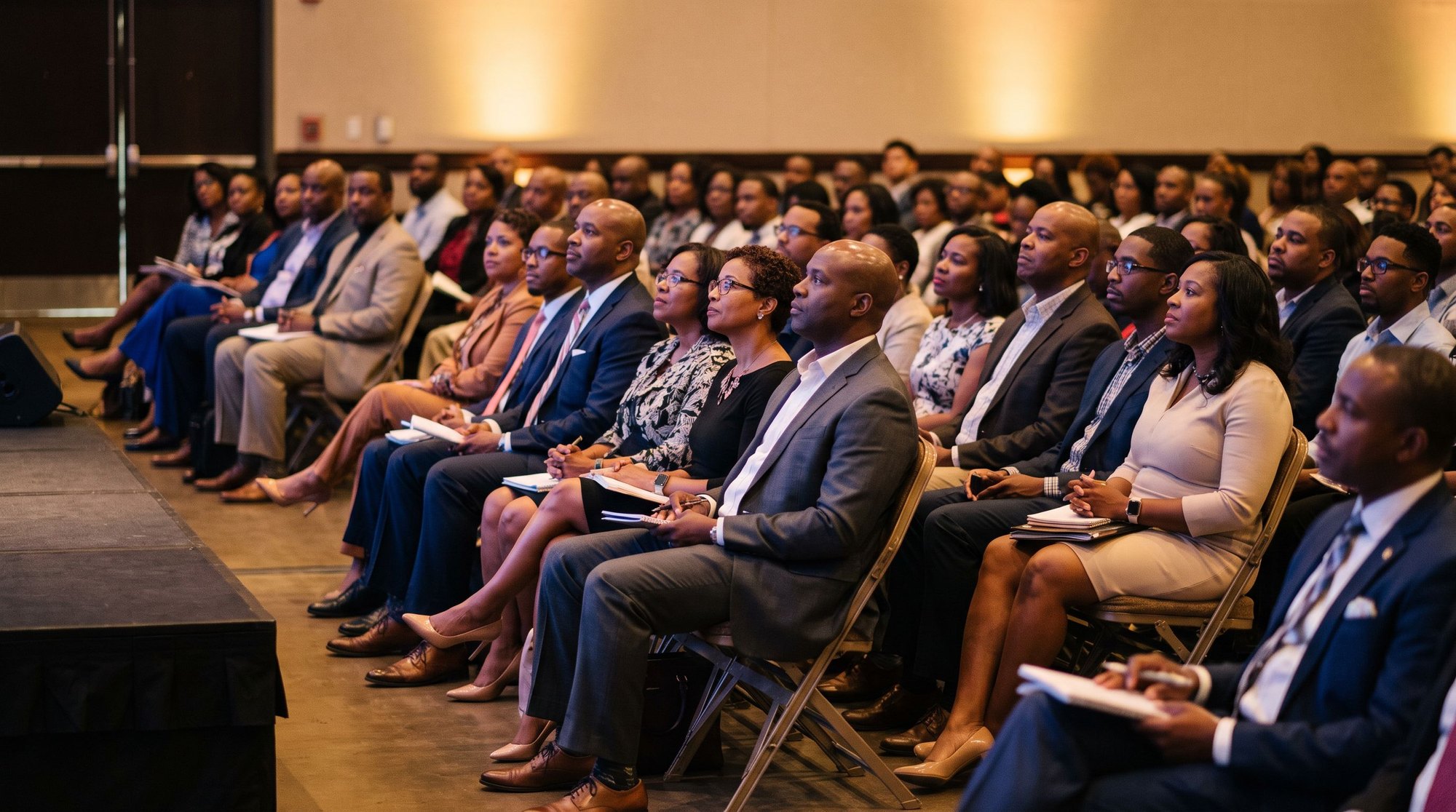 Conference audience seated in a large hall